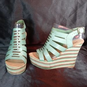 Anne Luz Leather Wedges
